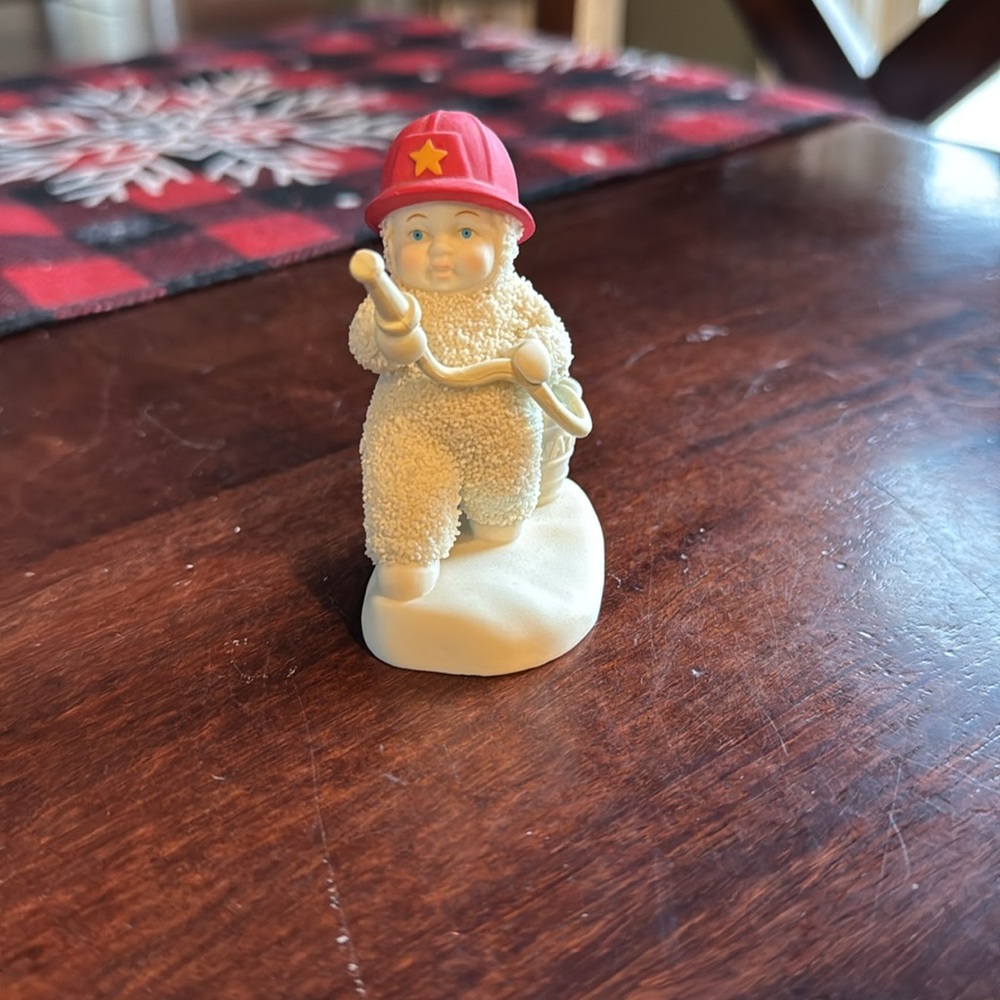 Department 56 Miniature Snowbaby  “To The Rescue” Firefighter Figurine - Picture 2 of 6